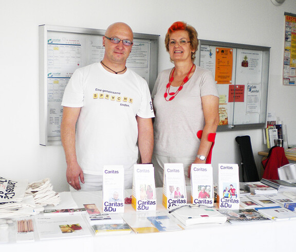 Infotag im Haus Leo Vital in Leobersdorf: Markus Speiser (Einsatzleiter Sozialstation Baden) und Andrea Nöbel (Leiterin Haus Leo Vital)