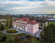 Das ehemalige Sanatorium Mehrerau aus der Vogelperspektive.