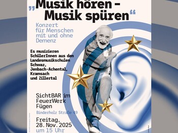 Konzert für Menschen mit und ohne Demenz  Ein Veranstaltungsplakat lädt zu einem Konzert ein.
