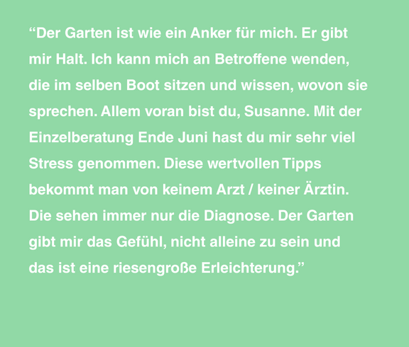Zitat einer Teilnehmerin bei "Der Garten"