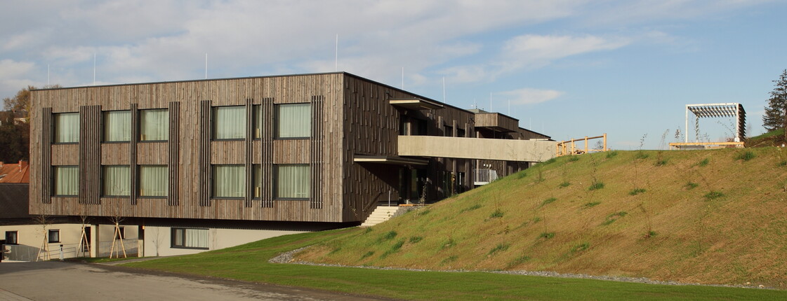 Pflegewohnhaus Wies Außenansicht des modernen Gebäudes