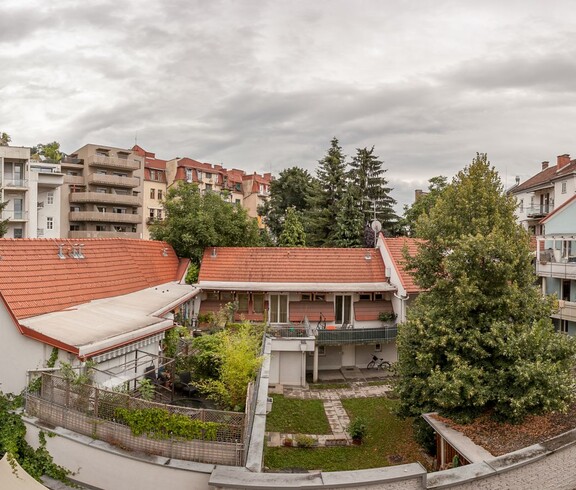 Panoramablick aus Fenster