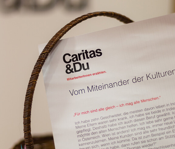 Präsentiert wurden berührende Geschichten von Caritas MitarbeiterInnen mit Migrationshintergrund.
