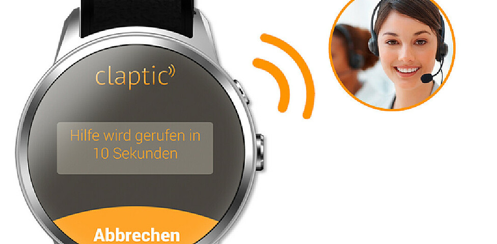 claptic Notruf-Smartwatch von b-cared